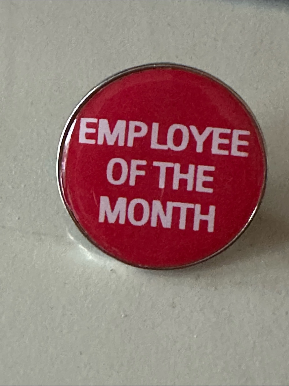 Employee of the Month Red Button Pin